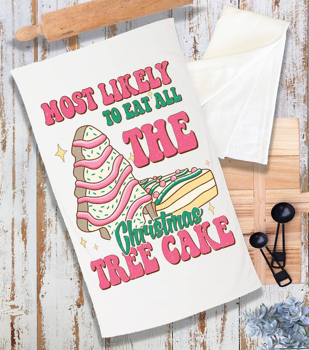 Christmas Eat Christmas Tree Cakes Terry Towel