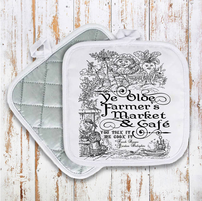 Country Farm,  Farmers Market, Pot Holder Oven Mitts