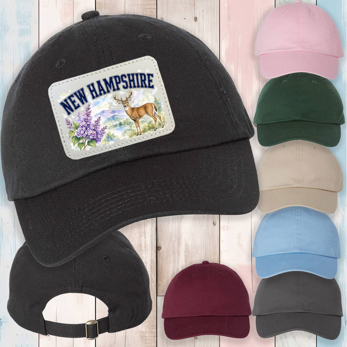 New Hampshire State Bird and Animal Baseball Hat