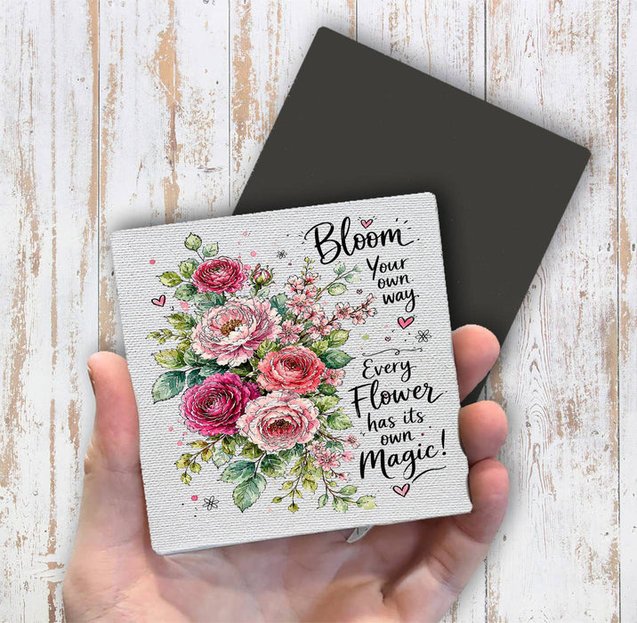Bloom your own Way Watercolor Roses Magnet Fridge