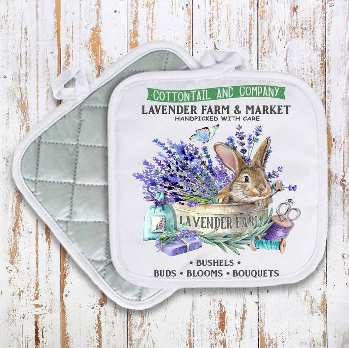 Lavender Farm Bunny Pot Holder Oven Mitt