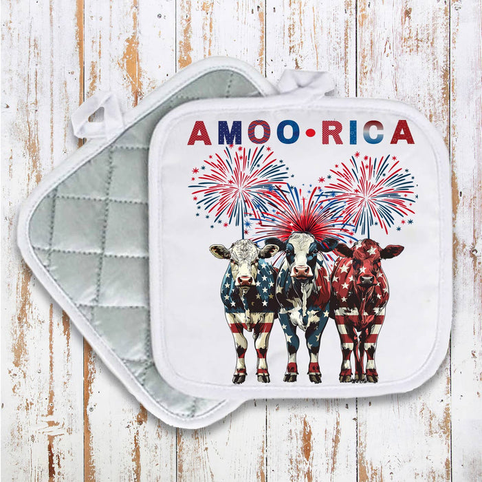 Patriotic Cow Amoo-rica Pot Holder Oven Mitt