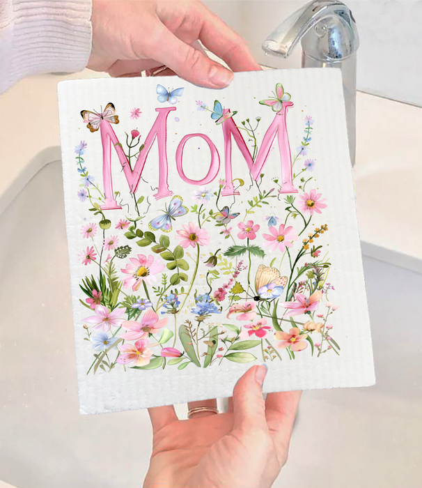 Mother's Day Wild Flowers Mom Swedish Dishcloth