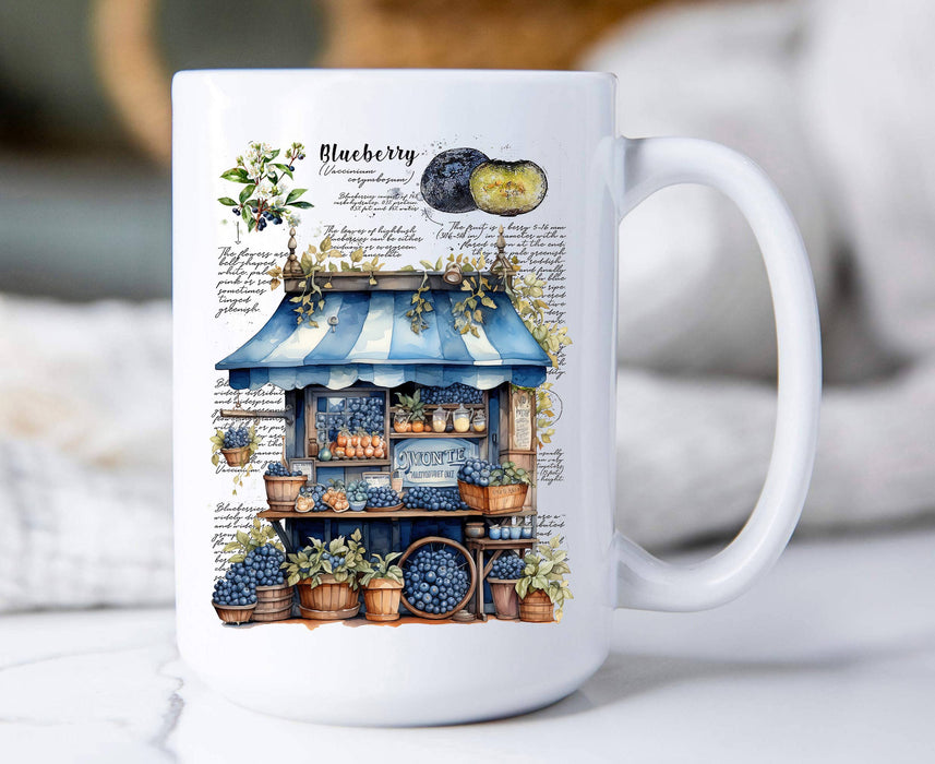 Vintage Blueberry Fruit Cart Market Coffee Mug