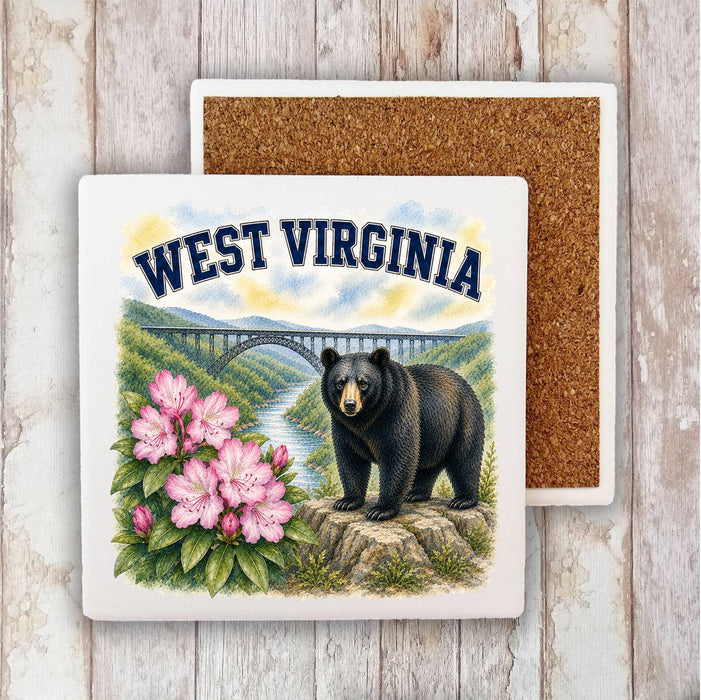 West Virginia State Bird and Animal Stone Coaster