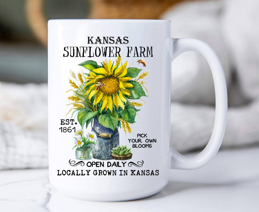 Kansas State Flower Sunflower  Coffee Mug