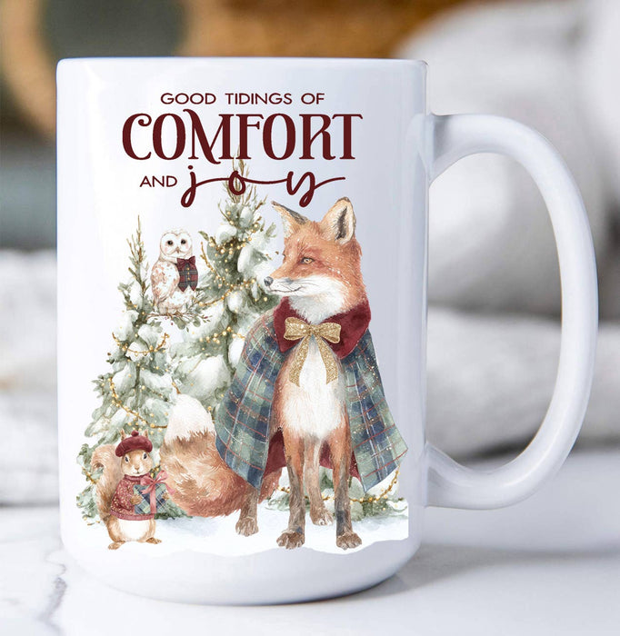 Christmas Good Tidings Snow Fox Coffee Mug