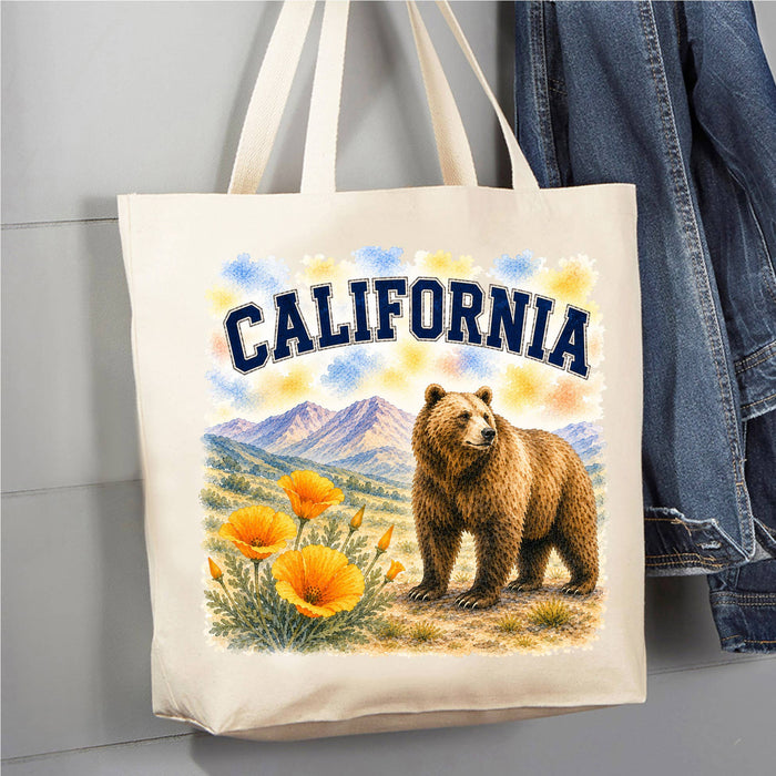 California State Bird and Animal Canvas Tote Bag