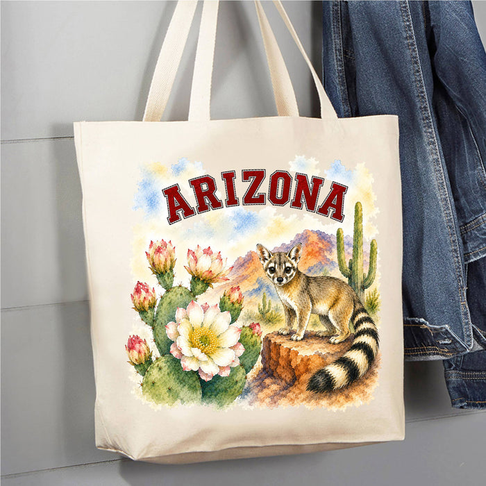 Arizona State Bird and Animal Canvas Tote Bag