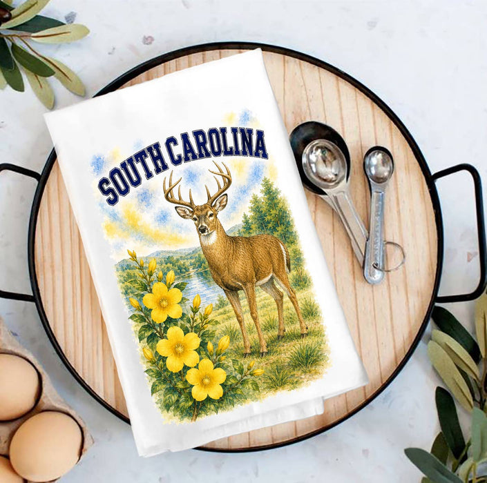 South Carolina State Bird and Animal Tea Towel