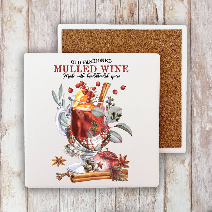 Christmas Old Fashion Muled Wine Stone Coaster