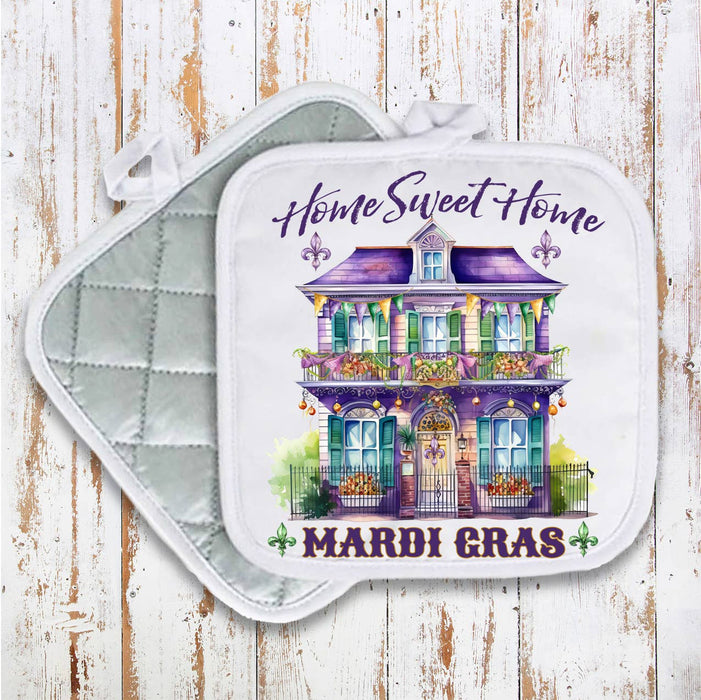 Mardi Gras Home Sweet Home New Orleans Pot Holder Oven Mitt