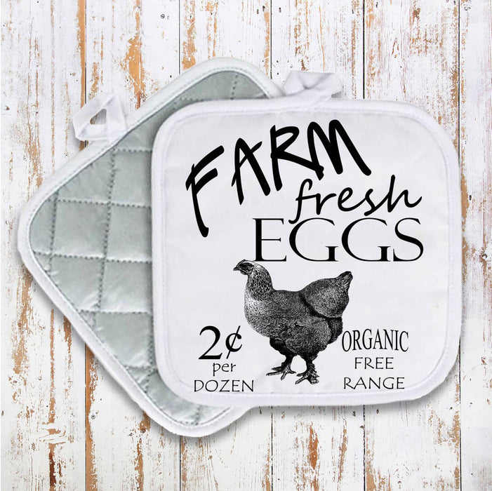 Country Farm, Farm Fresh Eggs, Pot Holder Oven Mitt