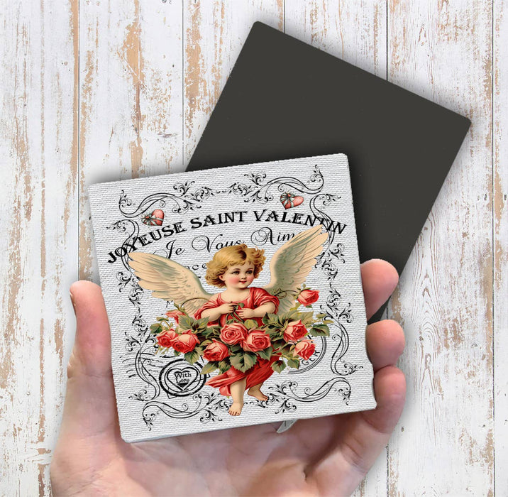 Valentine Cupid Angel Vintage French Magnet Fridge