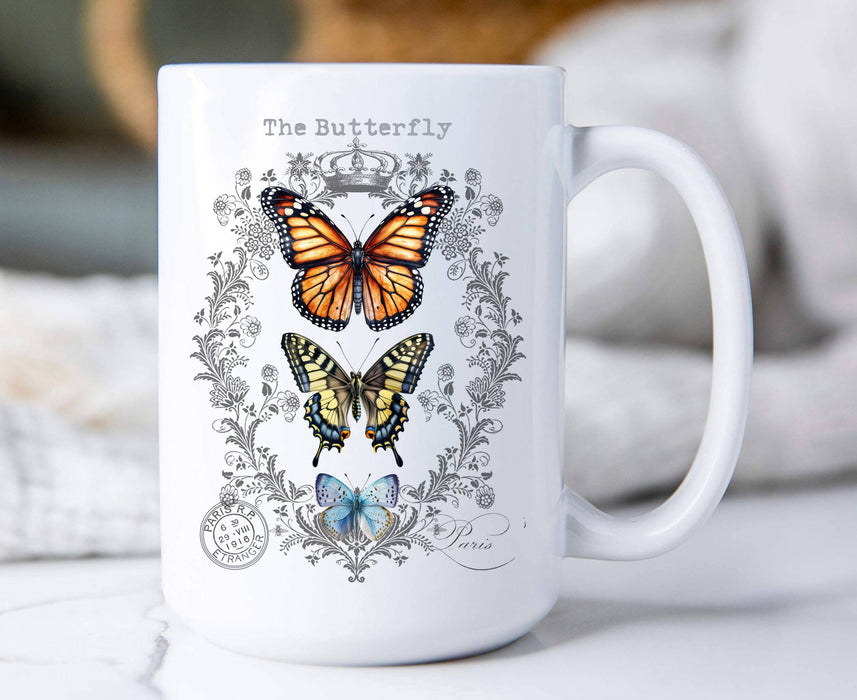 Vintage Butterflies Paris Coffee Mug