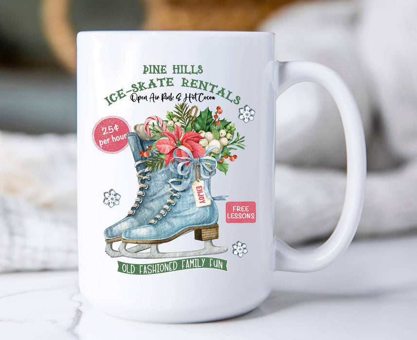 Christmas Ice Skates Rental Family Fun Coffee Mug