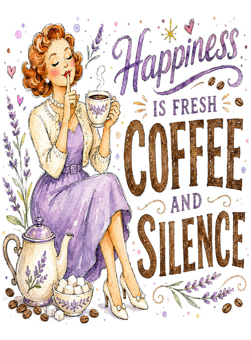 Housewives Happiness is Coffee and Silence