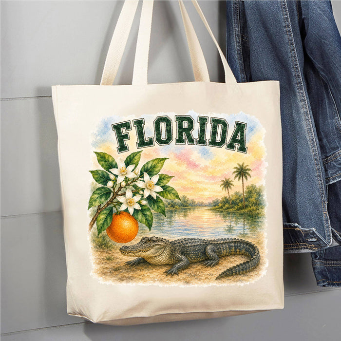 Florida State Bird and Animal Canvas Tote Bag