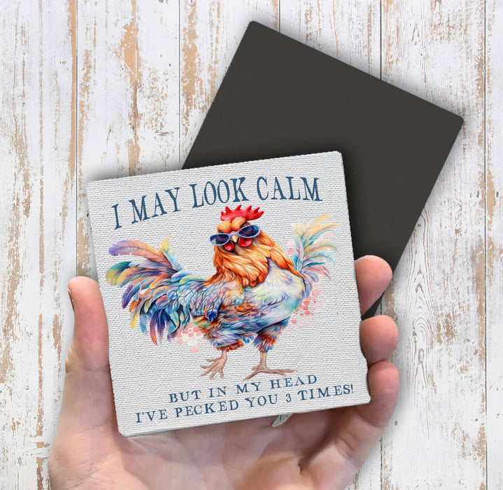May Look Calm Funny Saying Magnet Fridge