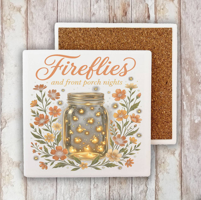 Fireflies Porch Summer Night Stone Coaster