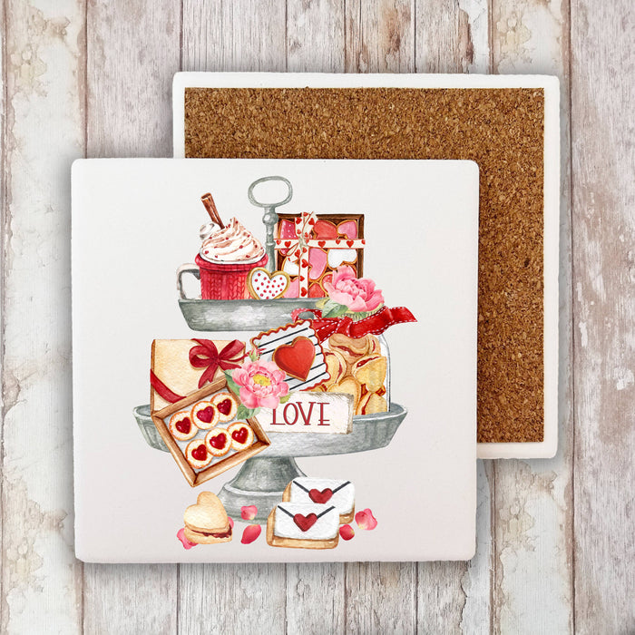 Valentine Cookies 2 Tier Tray  Stone Coaster