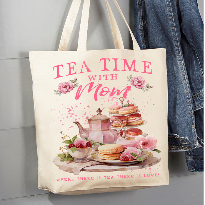 Tea Time with Mom Canvas Tote Bag