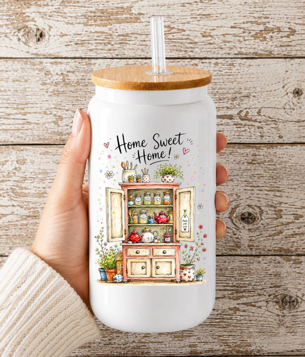 Country Cabinet Home Sweet Home Glass Cup