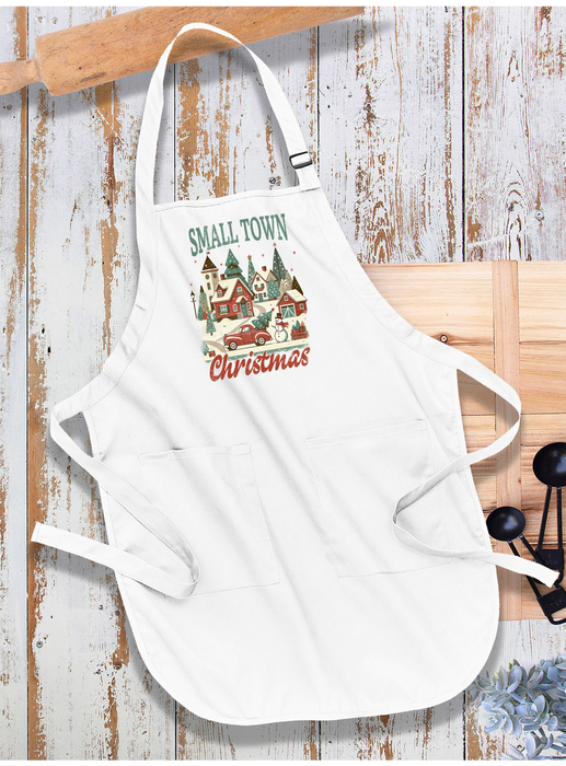 Small Town Christmas Village Apron