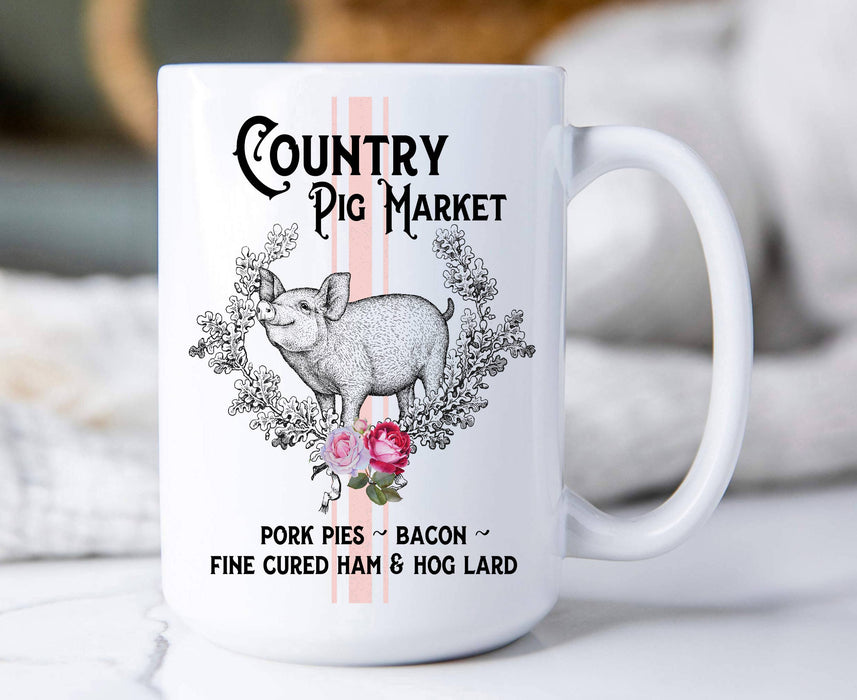 Vintage Country Pig Farmers Market  Coffee Mug