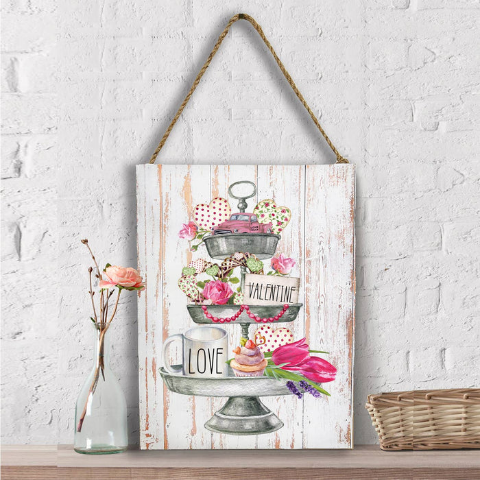 Valentine 3 Tier Tray Love  Wall Decor