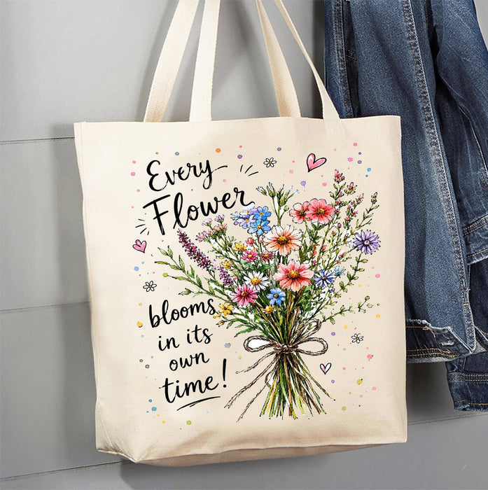 Every Flowers Blooms its own Way Canvas Tote Bag