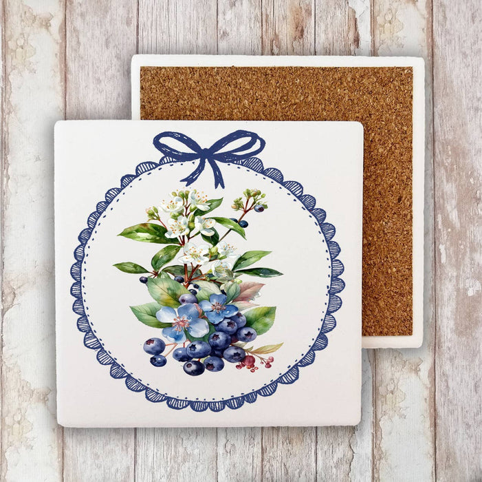 Vintage Blueberries Stone Coaster
