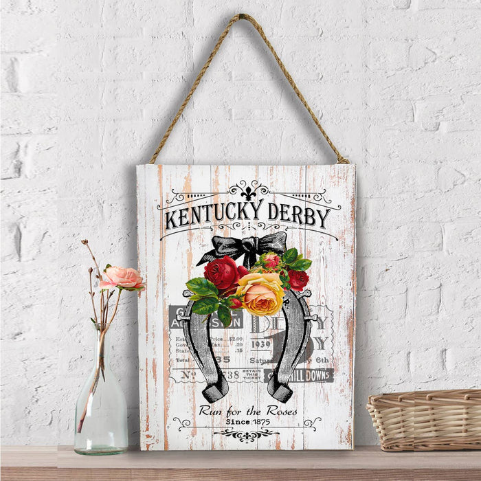 Kentucky Derby Horse Shoe Roses Wall Decor