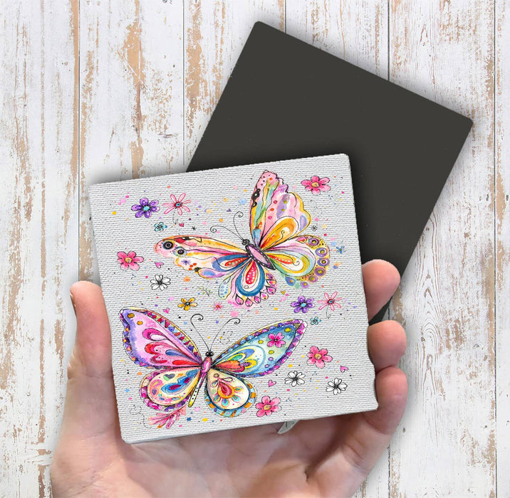 Whimsical Colorful Butterflies Magnet Fridge
