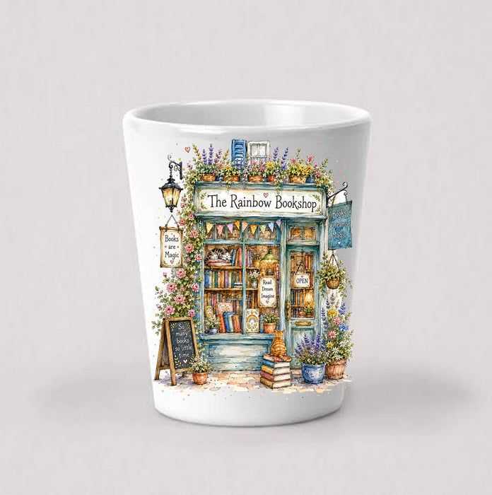 Whimsical Bookstore Bookshop Shot Glass