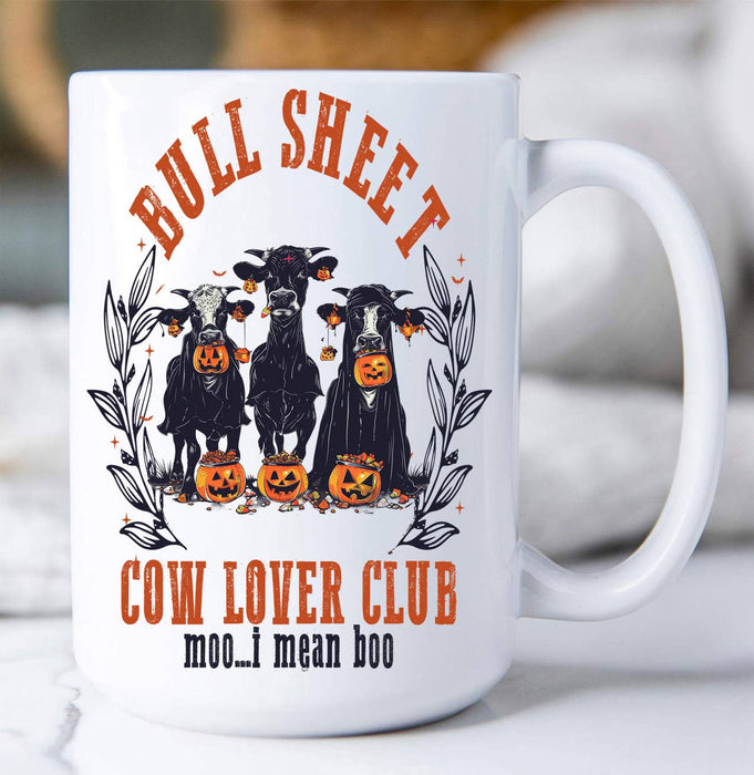 Halloween Bull Sheets Cows Pumpkins Coffee Mug