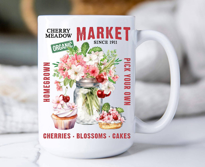 Cherry Meadow Market Country 15 oz Coffee Mug