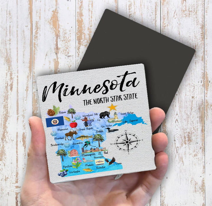 Minnesota State Map Souvenir Magnet Fridge
