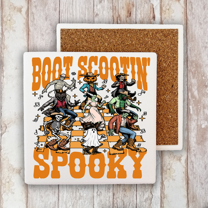 Halloween Boot Scootin Spooky Stone Coaster