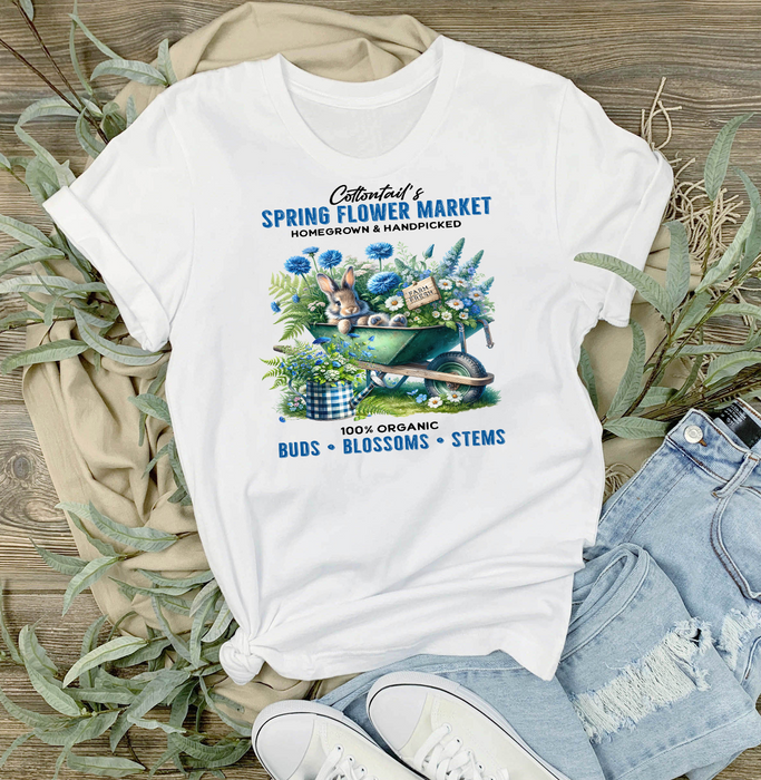 Blue Springs Flowers Bunny T-Shirt
