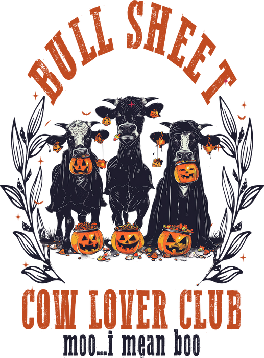 Halloween Bull Sheets Cows Pumpkins