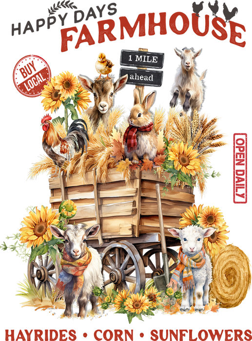 Autumn Fall Goats Farmhouse