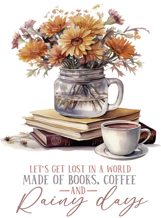 Autumn Fall Books & Coffee Rainy Day