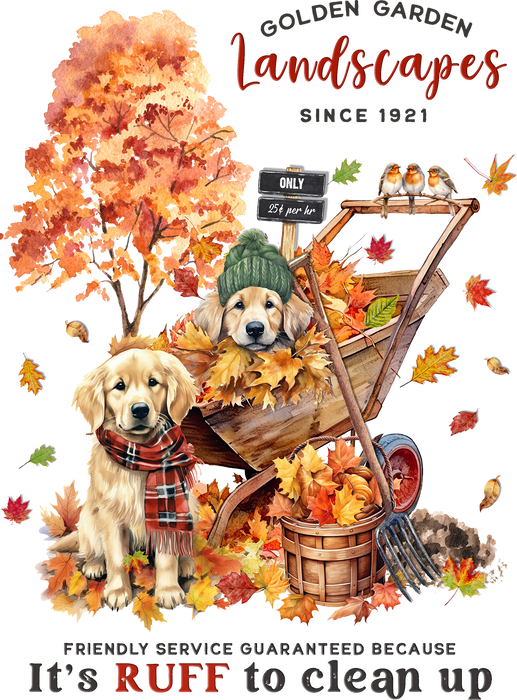 Autumn Fall Golden Retriever Gardens