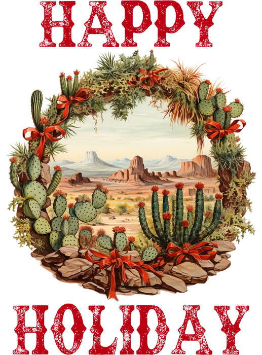 Christmas Cactus Happy Holiday