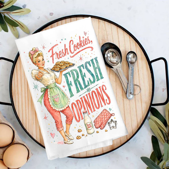 Funny Fresh Cookies Fresh Opinions Tea Towel