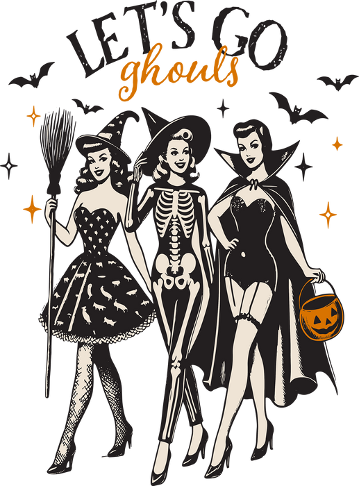 Halloween Retro Let's Go Ghouls