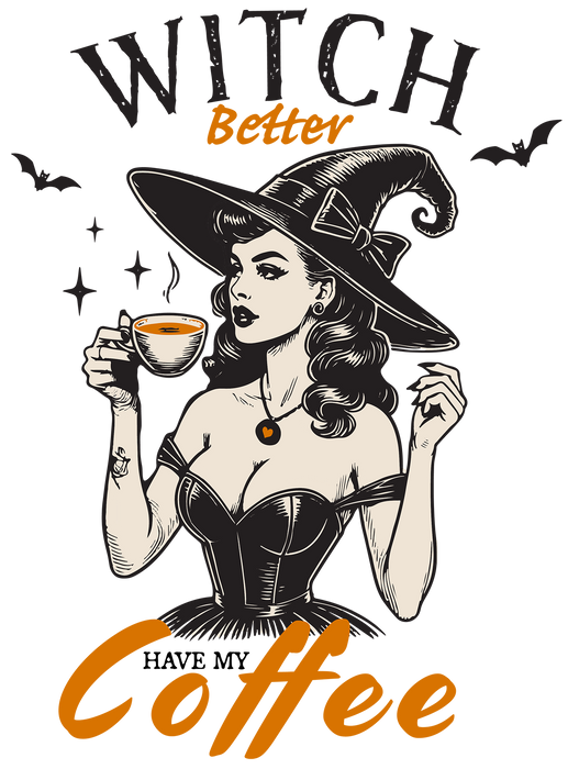 Halloween Retro Witch Better Coffee