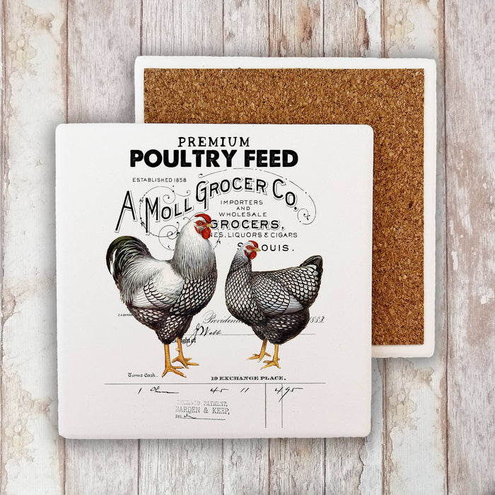 Farmer Market Poultry Feed Chicken  Stone Coaster