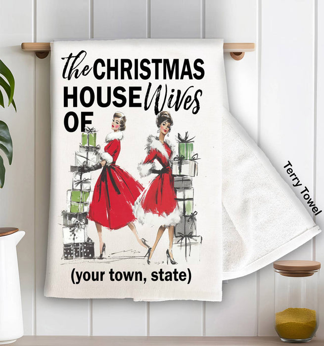 Retro Ladies Christmas Housewives Kitchen Terry Towel